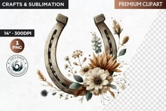 Horse shoe Clipart, Rustic Western clipart, western PNG Product Image 1