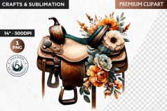 Saddle Clipart, Rustic Western clipart, western Sublimation Product Image 1