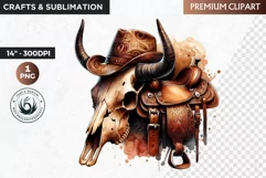 Bull skull Clipart, Rustic Western clipart, western PNG Product Image 1