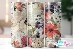 Floral Collage 20 oz Skinny Tumbler Wrap Product Image 1