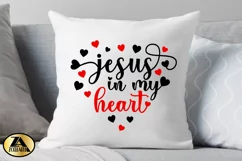 Valentines SVG Jesus in my Heart SVG Valentine Quote SVG Product Image 4
