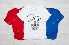 4th of July Mockup Bella Canvas 3001 White T-shirt Mockup Product Image 1