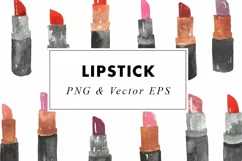 Watercolor Lipstick ClipArt Sublimation in PNG & Vector EPS Product Image 1