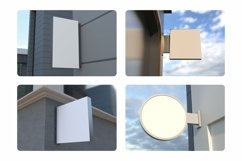 Wall Mount Round Signage Mockup SET V-01 Product Image 2