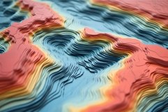 Graphical Topographic height map. Generate Ai Product Image 1