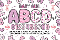 Baby Girl Alphabet, baby girl letters doodle, baby clipart Product Image 1