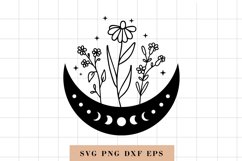 Moon phases svg, Celestial svg File, Floral moon svg Product Image 1