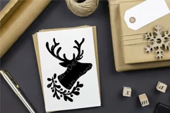 Deer SVG, Christmas Deer Head Silhouette PNG, JPG, DXF Product Image 2
