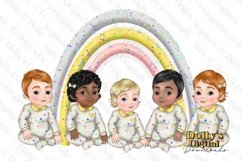 Baby Character Spotty Sleep-suit Rainbow Bundle clipart Product Image 1