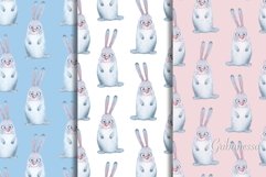 Watercolor seamless pattern with cartoon bunny Product Image 1