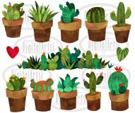 Watercolor Cactus Clipart Product Image 2