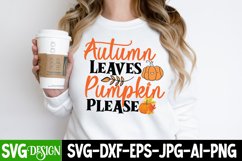 Autumn Leaves Pumpkin Please SVG Design,Autumn Leaves SVG Product Image 1