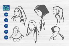 Hijab SVG, Muslim woman Clipart collection, Jilbab svg Product Image 1