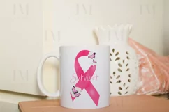 Watercolor Breast Cancer Ribbon PNG Design Product Image 3