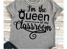 Teacher svg SVG DXF JPEG Silhouette Cameo Cricut math svg iron on Queen of my classroom Product Image 1