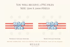 Brave and Free Sublimation design | Patriotic PNG | Flag PNG Product Image 4