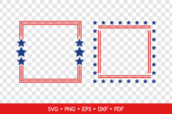 Square 4th of July Frames SVG, Patriotic American Frames Product Image 2