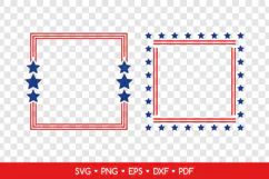Square 4th of July Frames SVG, Patriotic American Frames Product Image 2