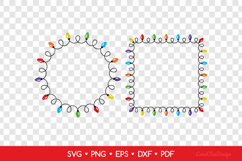 Round and Square Christmas Lights Frames SVG Product Image 2