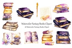 Watercolor Fantasy Books Clipart Product Image 1