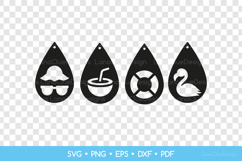 Teardrop Summer Beach Earrings SVG Cut Files for Crafters Product Image 2