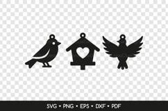 3 Bird Earring SVG Cut Files, Bird Jewelry Template Product Image 2