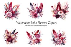 Watercolor Boho Flowers Clipart Product Image 1