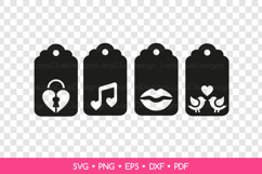 Valentine's Day Gift Tags with Hearts SVG Cut Files Product Image 2