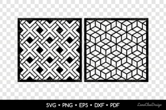 Square Panels with Abstract Geometric Pattern SVG Laser Cut Product Image 2