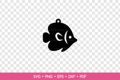 Sea Fish Earring SVG Cut File, Summer Beach Jewelry Template Product Image 2
