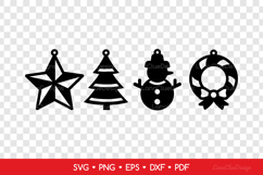 Christmas Earrings SVG for Crafters, Xmas Laser Cut Jewelry Product Image 2