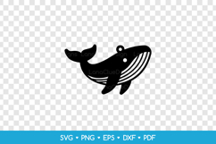 Whale Earring SVG Cut File, Ocean Animal Jewelry Template Product Image 2
