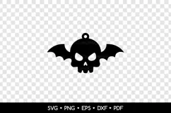 Halloween Skull Bat Earring SVG, Spooky Jewelry Laser Cut Product Image 2