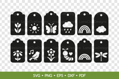 Spring Gift Tags SVG Bundle, Spring Papercut Tag Templates Product Image 2