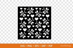 Square Decorative Panel with Bee Pattern SVG, Laser Cut DXF Product Image 2