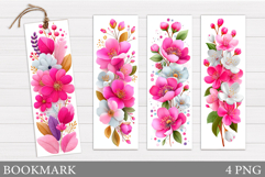 Floral Bookmark Design. Flowers Bookmark Sublimation Product Image 1
