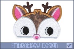 Boy Deer Animal Topper Applique Embroidery Design Product Image 1