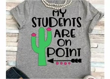 Teacher svg SVG DXF JPEG Silhouette Cameo Cricut math svg iron on My students are on point svg Product Image 1