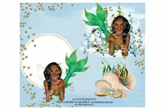 Mermaid ClipArt Afro American Mermaid Clip Art Product Image 4