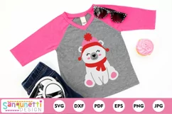 Polar Bear girl SVG winter bear cut file, Christmas svg Product Image 2