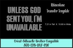 Unless God Sent You Rhinestone SVG Template Product Image 1