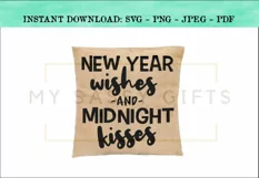New Year Wishes and Midnight Kisses SVG Design Product Image 2
