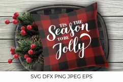 Tis the season to be jolly calligraphy. Christmas quote SVG Product Image 2