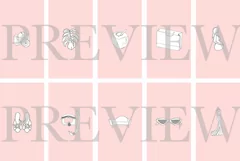 40 Instagram Story Highlights Icons in Pink, Hand Drawn Product Image 5