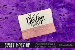 Girls glitter cosmetic bag Craft Mockup | PSD & JPEG Product Image 1