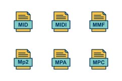 Set Of File Formats Icons Product Image 1