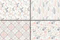 Seamless Neutral Geometric Floral Digital Paper / Patterns Product Image 3