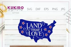 Land that I love SVG - USA map sign - 4th of July Cut file Product Image 2