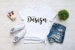 Bella Canvas 3001 White T-shirt Mockup Unisex Tee Mockup Product Image 1