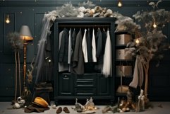 Elegant wardrobe setup with festive decoration Product Image 1